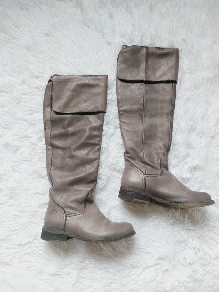 Bottes en cuir grises