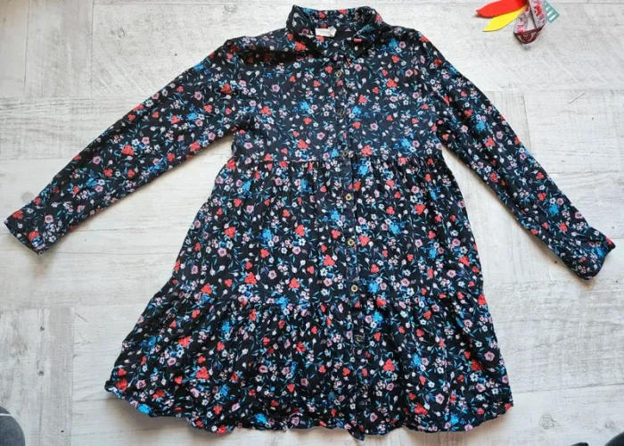 Robe manches longues fleurie 10 ans