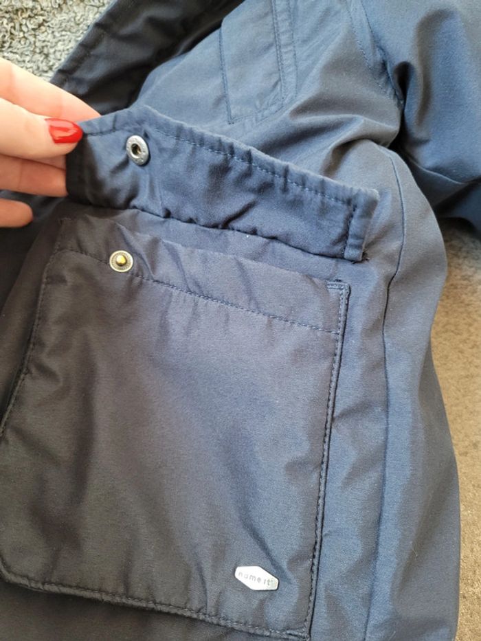 Manteau chaud hiver capuche clips zio bouton bleu name it 6 ans - photo numéro 8