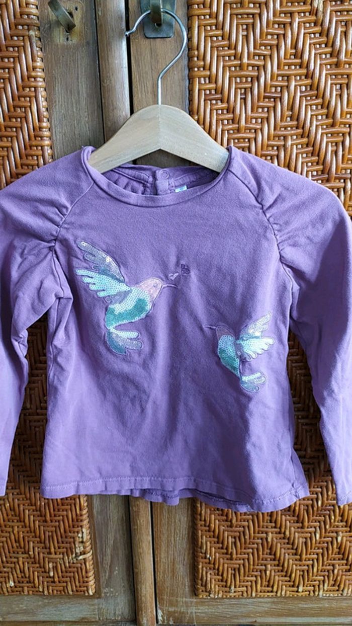 Joli tee shirt lilas/idexe/36 mois