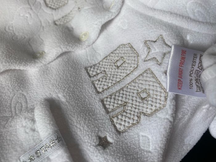 Ensemble polaire blanc star brodé doré Taille naissance - photo numéro 6