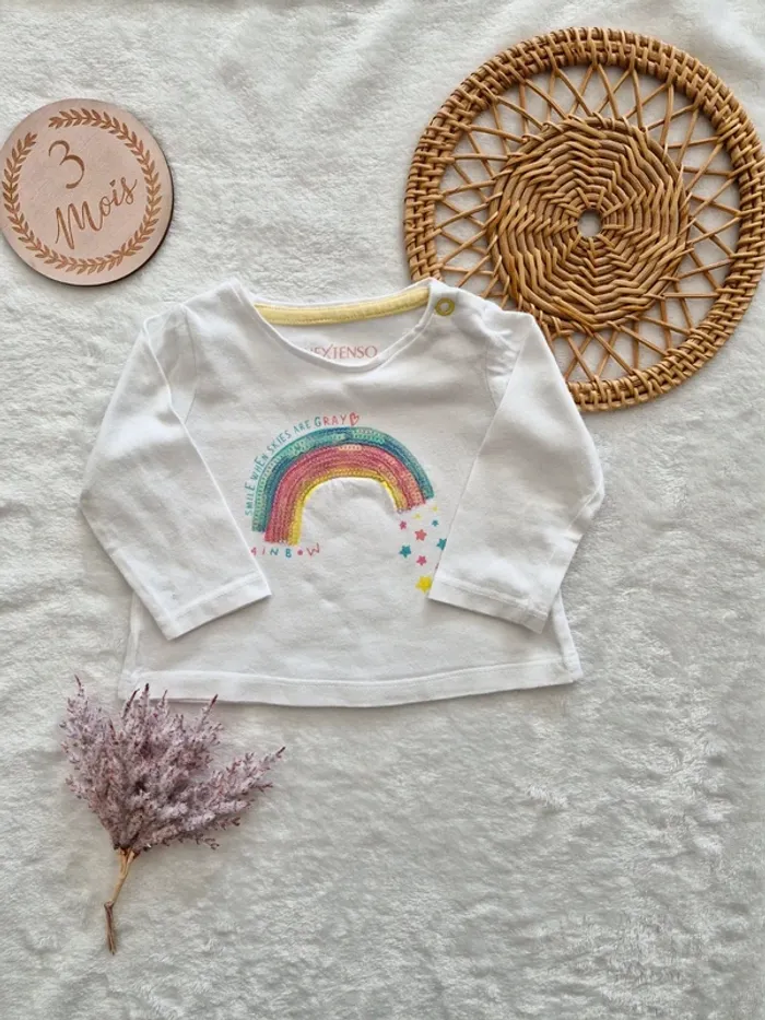 Ensemble T-shirt manches longues et legging 3 mois - photo numéro 2