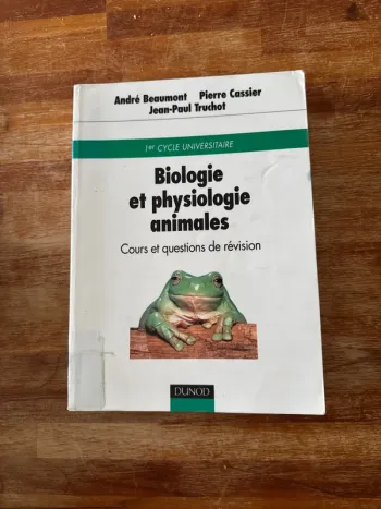 Livre, biologie et physique, animale, cours et question de révision