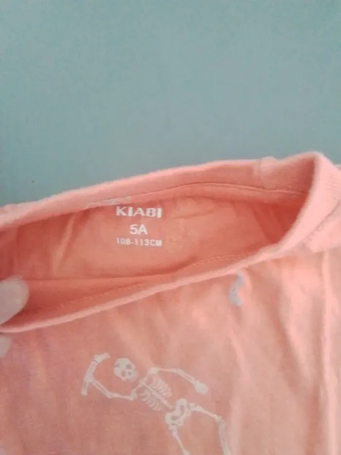 T-shirt squelette corail 5 ans - photo numéro 3