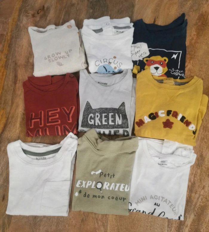 9 tee shirts manches longues