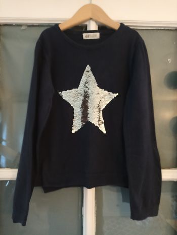 Sweat étoile sequins bleu marine