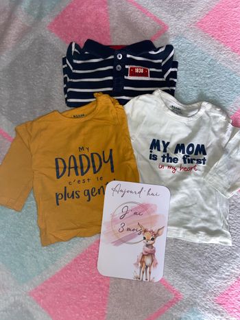 3 t-shirt manches longues