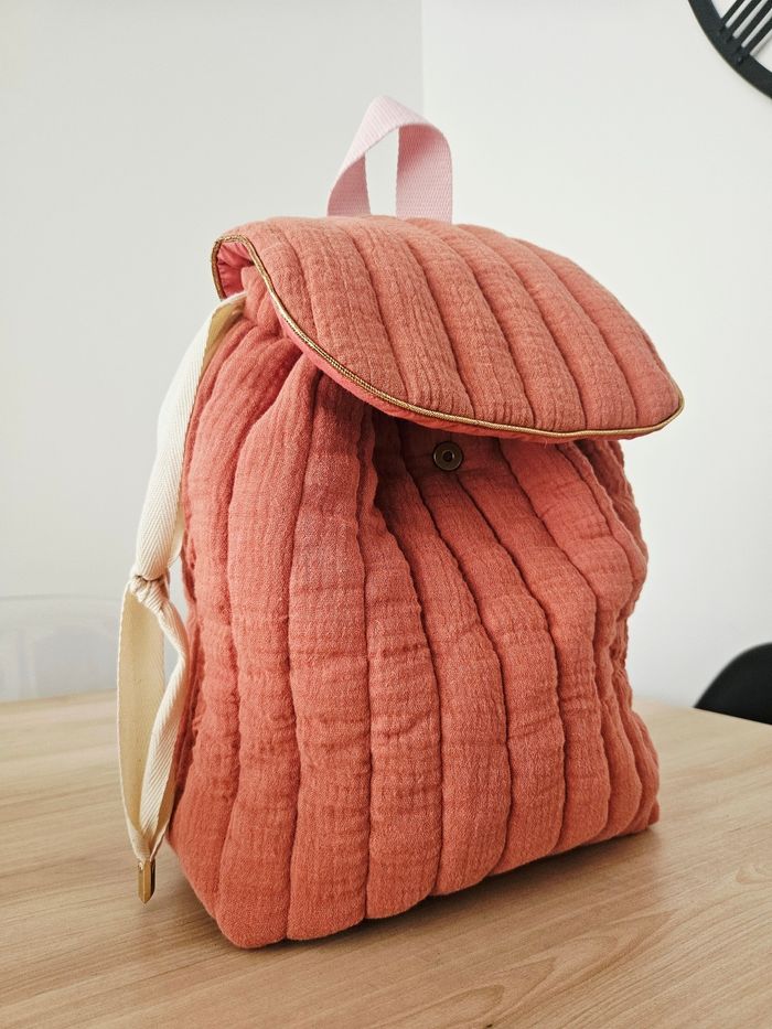 Sac à dos cotelé Vieux rose - photo numéro 3