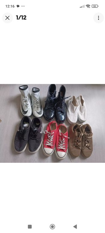 Lot de 7 paires de chaussures avec marques pointure 38 - 38,5