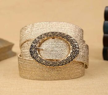Ceinture en paille , 100 cm, neuve dorée