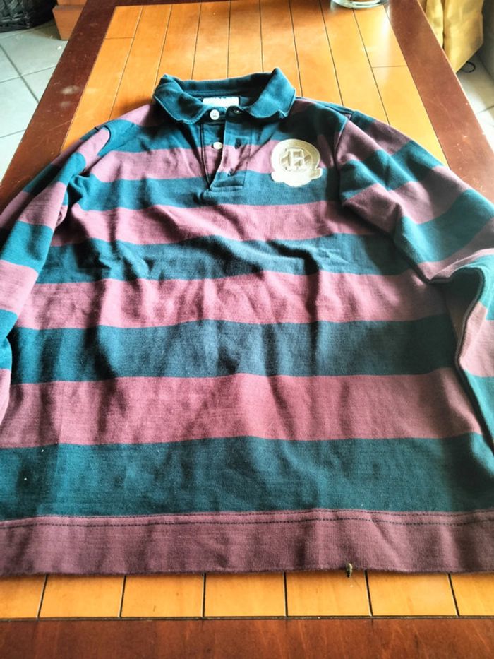 Polo manches longues bicolore en 14 ans racing 1882