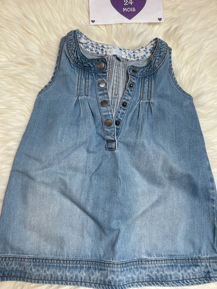 24 mois - robe en jeans - photo numéro 2