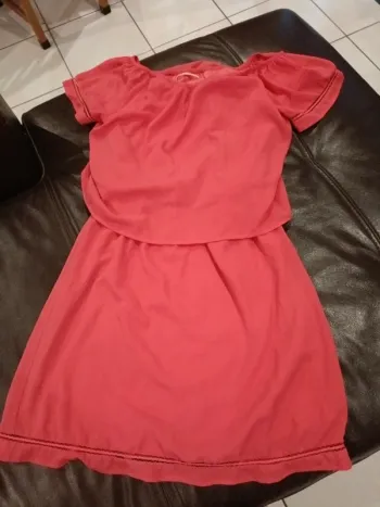 Robe 36 camaïeu effet ensemble corail