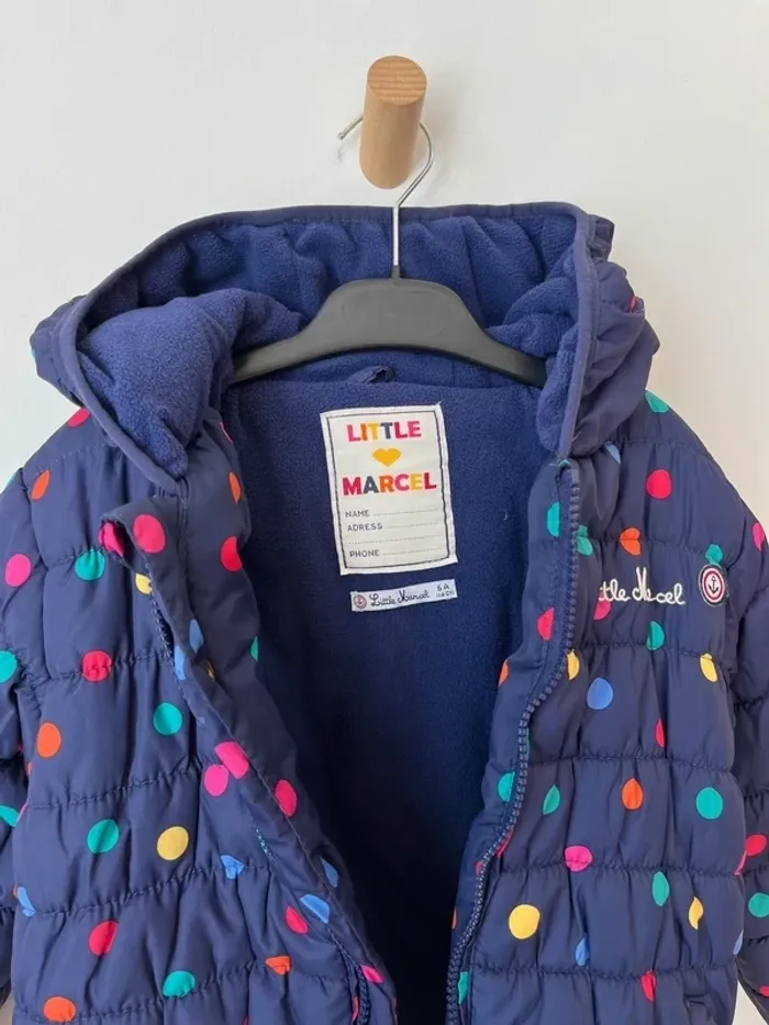 Doudoune à capuche (pois multicolores) - Little Marcel 6 ans - photo numéro 2