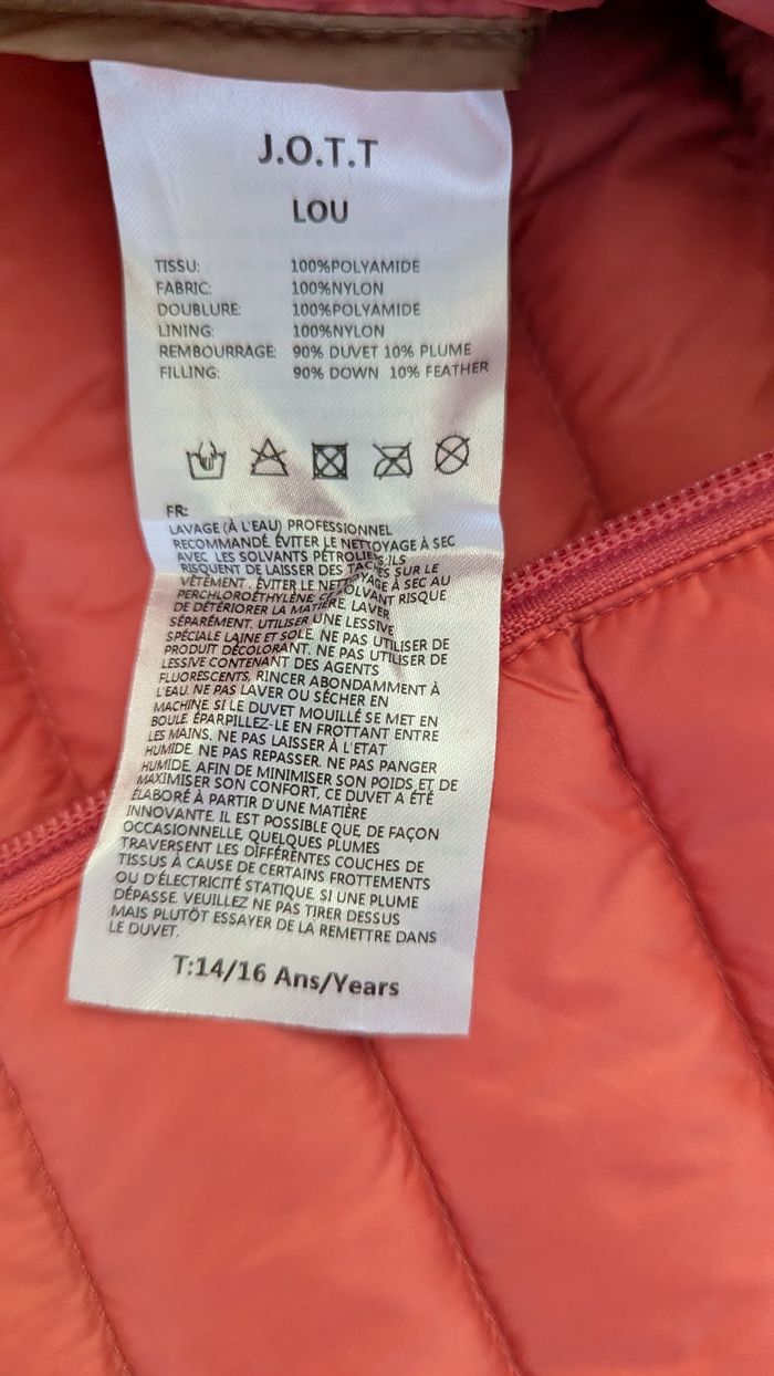 Doudoune JOTT 14-16 ans - photo numéro 4