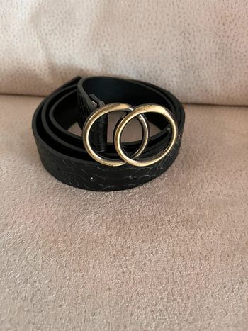 Ceinture texture serpent boucle double mordorée