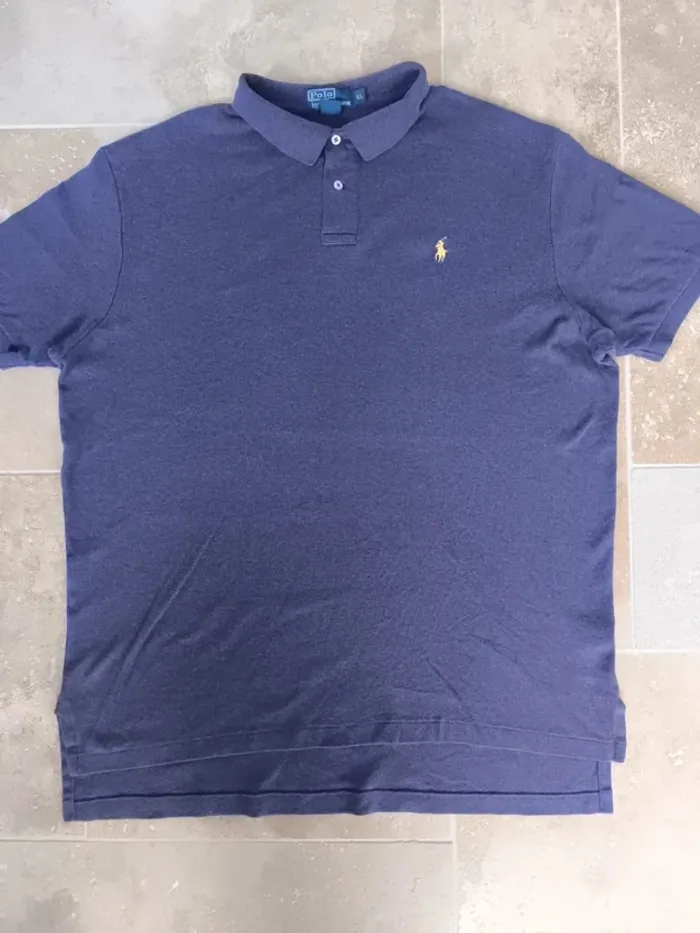 Polo Ralph Lauren homme taille XL violet logo jaune pima coton comme neuf - photo numéro 2