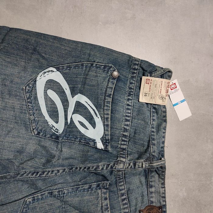 Bermuda large baggy jeans short hip-hop streetwear graffiti y2k vintage Ecko unltd taille 38us 46eu - photo numéro 7