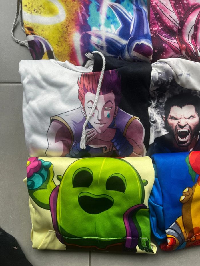 Lot 8 sweat-shirt anime manga - photo numéro 2