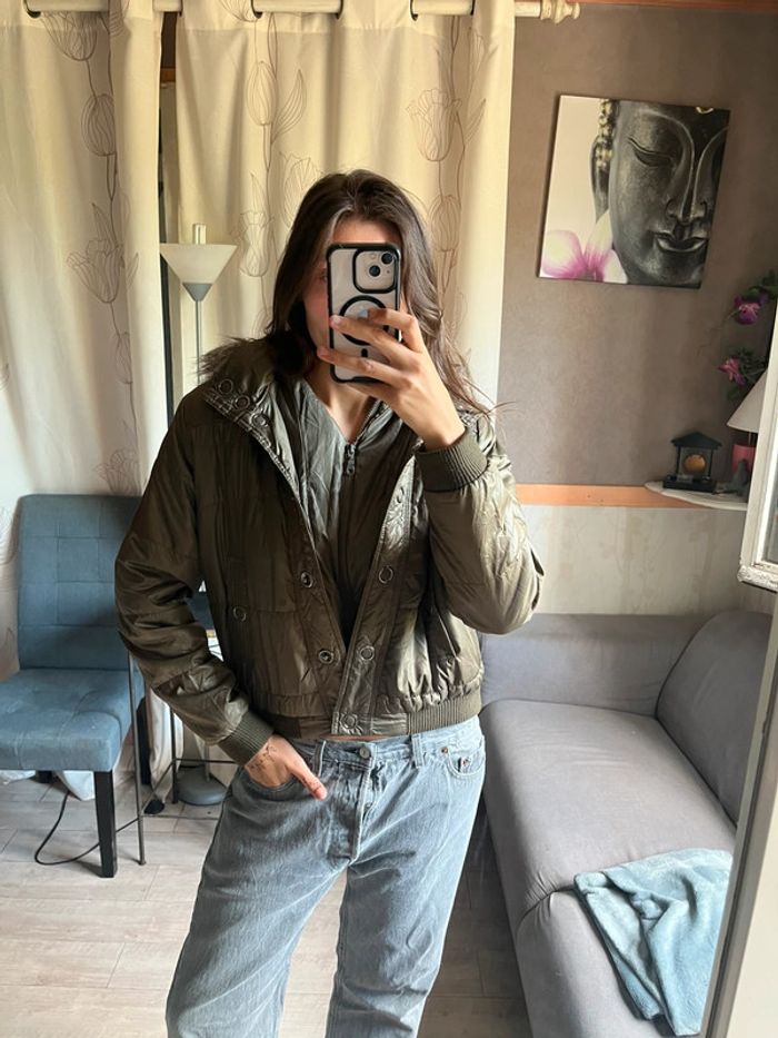 Blouson Afghan vintage y2k 2000yer y2k fur hooded winter bomber jacket 2000er Afghan manteau