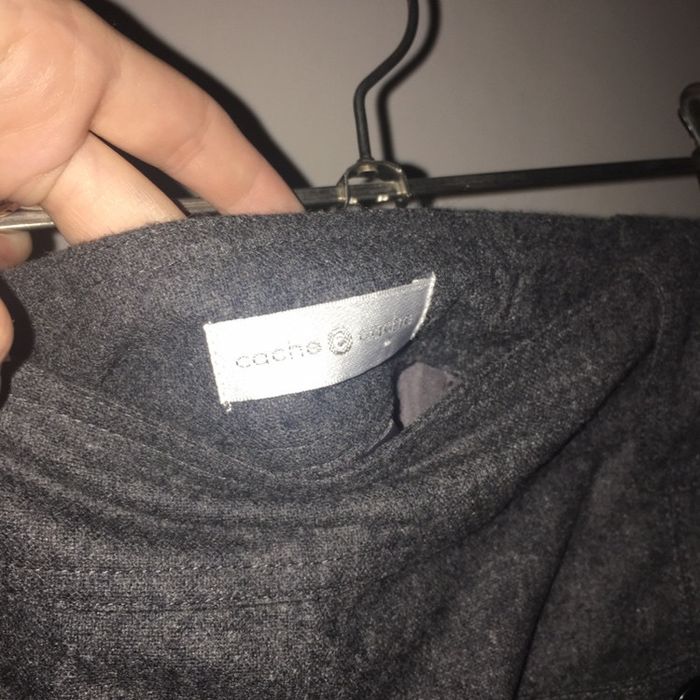 232 - Jupe cache-cache gris chiné avec 2 poches et détails - photo numéro 4