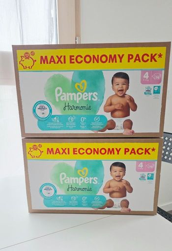 2× Couches Pampers Harmonie Taille 4 MAXI PACK ×156