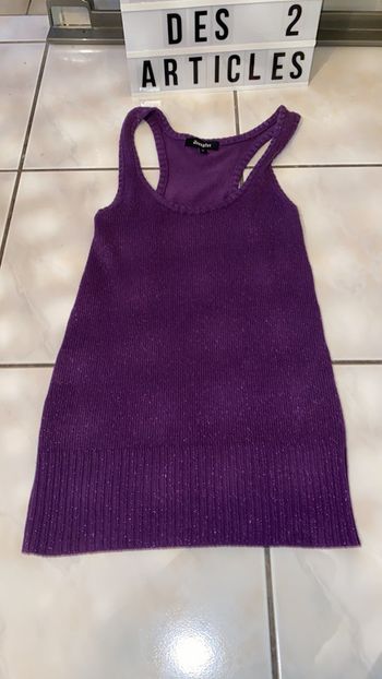 Pull violet sans manches taille S marque Jennyfer