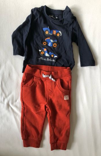 Ensemble t-shirt manches longues + jogging 9 mois