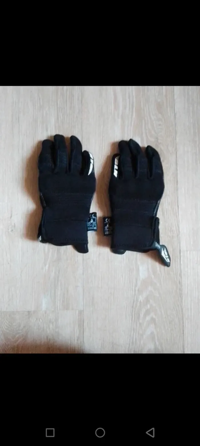 Gant de moto enfant mixte fille garçon noir 6 ans