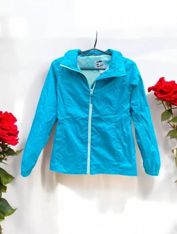 🌹 Veste coupe-vent à capuche Quechua - Turquoise - Taille 12 ans🌹