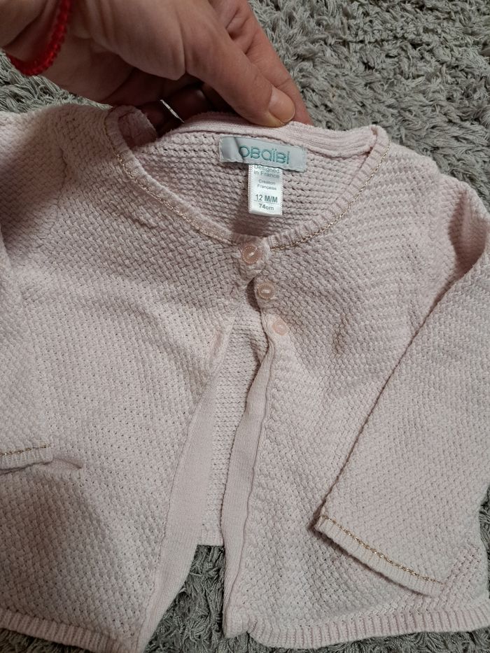Gilet en tricot bébé fille 12 mois - photo numéro 2