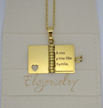 Collier Livre Secret personnalisé – Message à l’intérieur