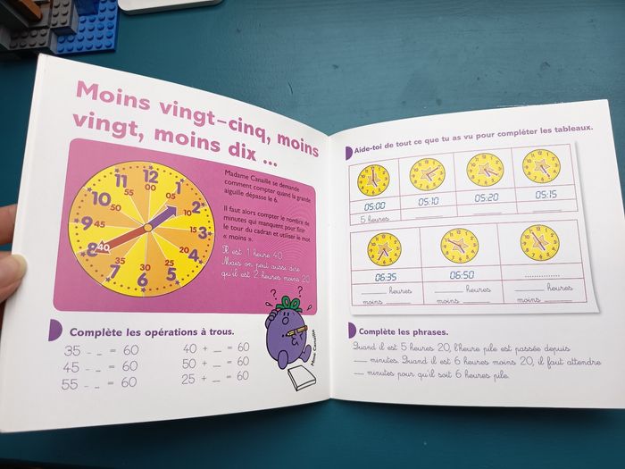 Livre d'apprentissage enfant J'apprends à lire l'heure avec Monsieur Madame - photo numéro 2