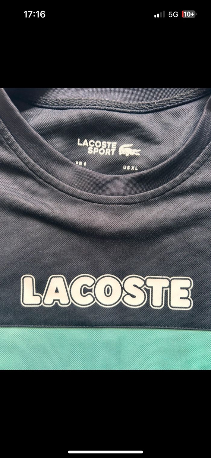 Sweat Lacoste Sport Colorblock – Noir / Vert / Gris – Taille XL - photo numéro 3