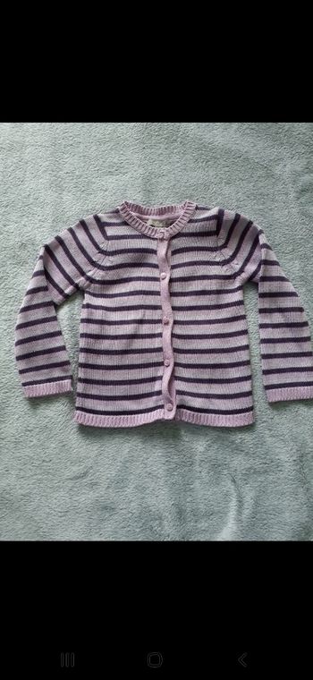 Gilet fille 18 mois violet à rayures