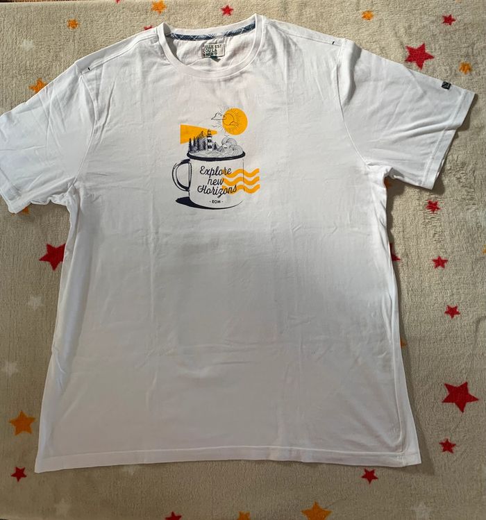T-shirt Femme “Elle est où la mer” Bleu Jaune – Taille 42/44 – 5€ - photo numéro 3