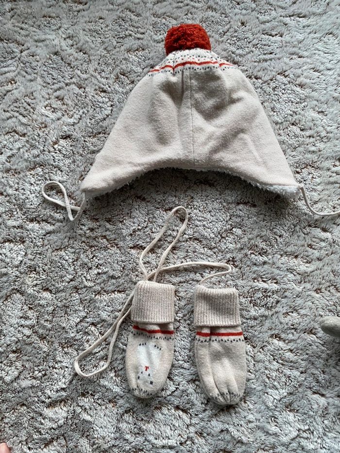 Joli bonnet et moufles Obaïbi - photo numéro 3