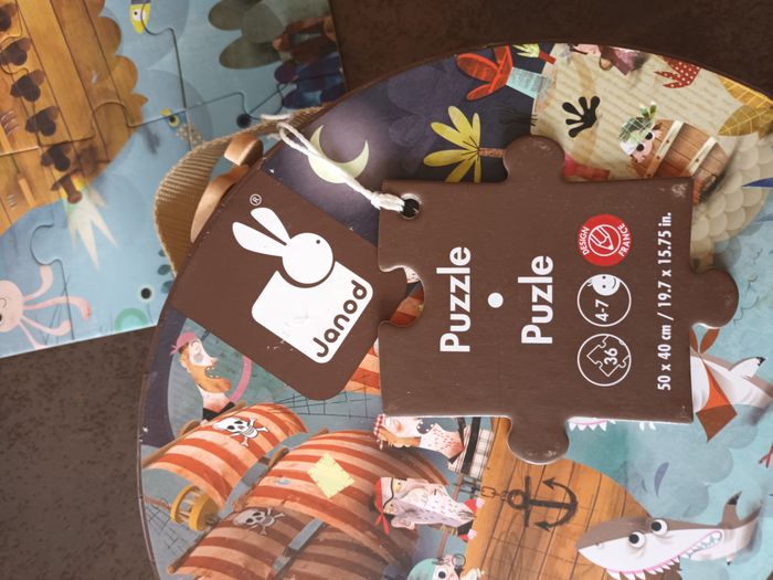 puzzle janod 50cm sur 40cm 36 pieces 4 ans 5ans 6ans 7ans garcon pirate bateau - photo numéro 2