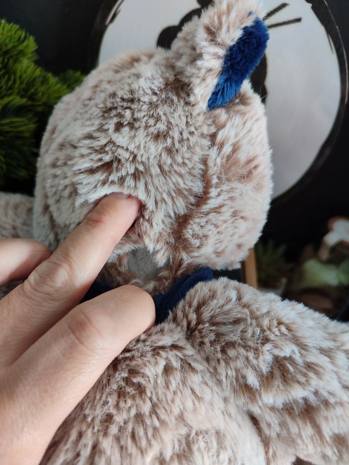 Peluche ours marron echarpe bleue Etoiles Françoise Saget blanc rouge PE0256 - photo numéro 3