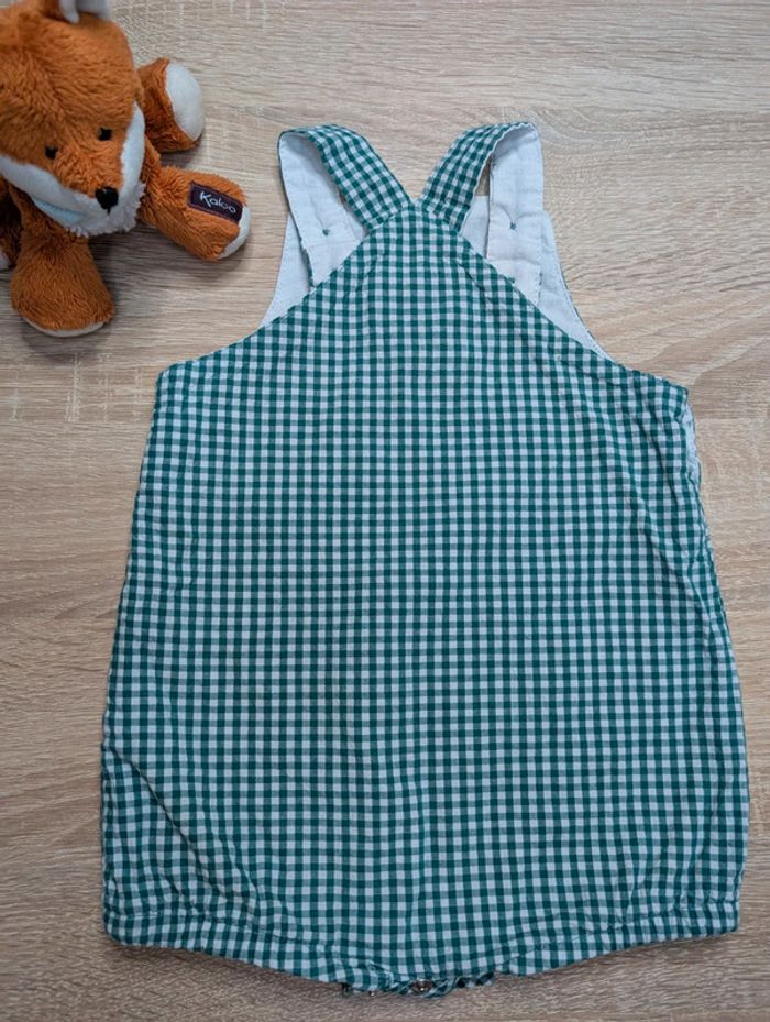 Combinaison courte Sergent Major 6 mois – carreaux vert – très bon état - photo numéro 2