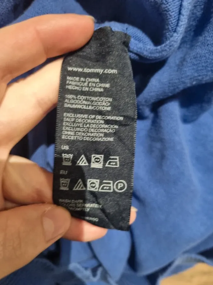 Pull a col V bleue Tommy Hilfiger Homme Taille XL - photo numéro 3