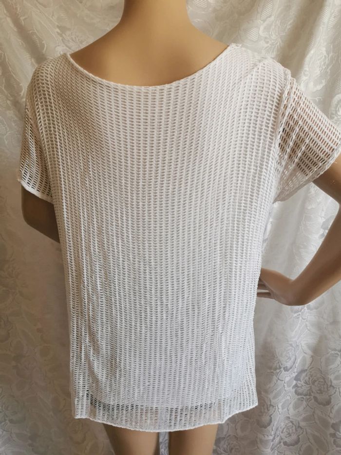 Blouse dentelle. Blanc. Taille 42 - photo numéro 6