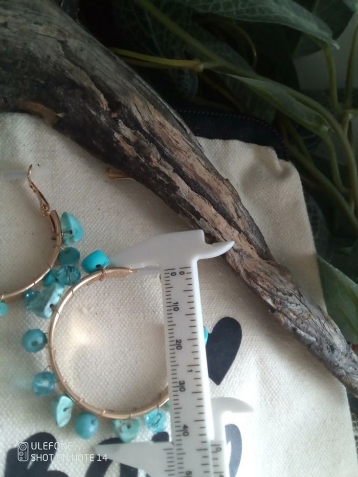 Créoles bleues turquoises - photo numéro 3