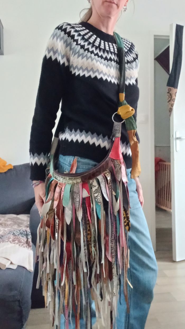 Sac  bandoulière cuir grande capacité - photo numéro 6