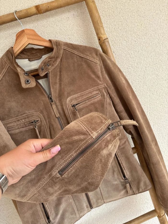 Blouson en croûte de cuir de porc CBLV taille 40 - photo numéro 5