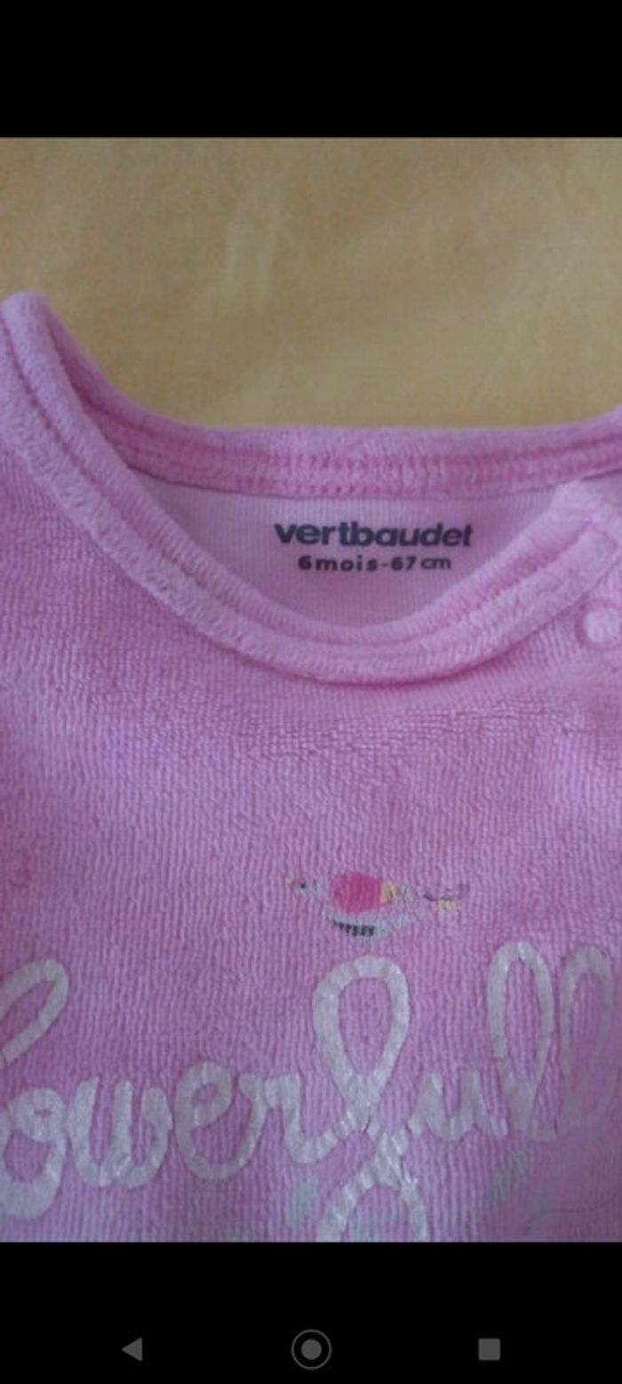 Pyjama dors bien velours d'hiver rose Vertbaudet - photo numéro 2