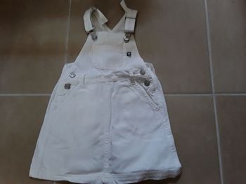 Robe salopette jeans blanc fille 4 ans TEX TBE