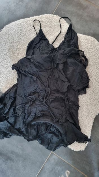 Robe noire volants été bo jours Manoukian L 40  coton