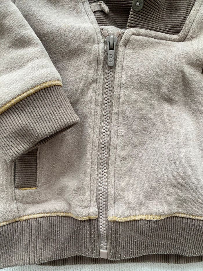 Gilet / pull zippé chaud manches longues - 12 mois - Obaïbi - TBE - photo numéro 4