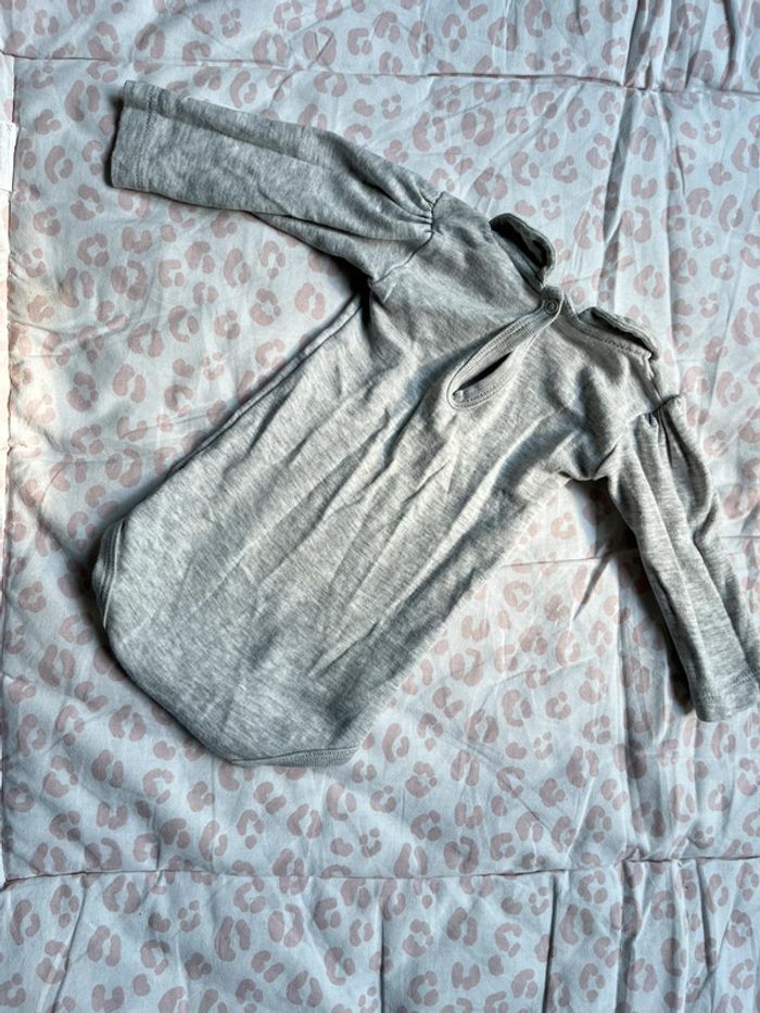 Body petit bateau col Claudine gris 3 mois - photo numéro 3